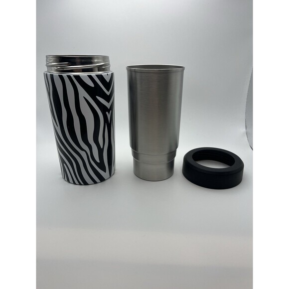 Universal Frost Buddy Can/Bottle Cooler Black And White Zebra Print Design - Picture 5 of 5